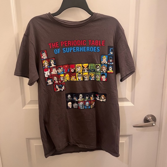 DC Comics Periodic Table of Superpowers Aduly Gray T-Shirt Size Medium - Picture 1 of 7